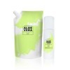 Coffret – Shampoing Aloe vera pour cheveux colorés et secs + Recharge (200 ml + 500 ml)