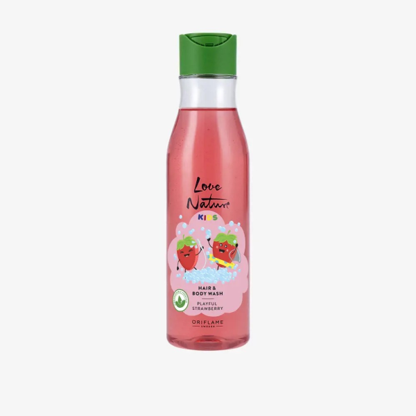 Shampoing et Gel douche enfant Love Nature Stawberry